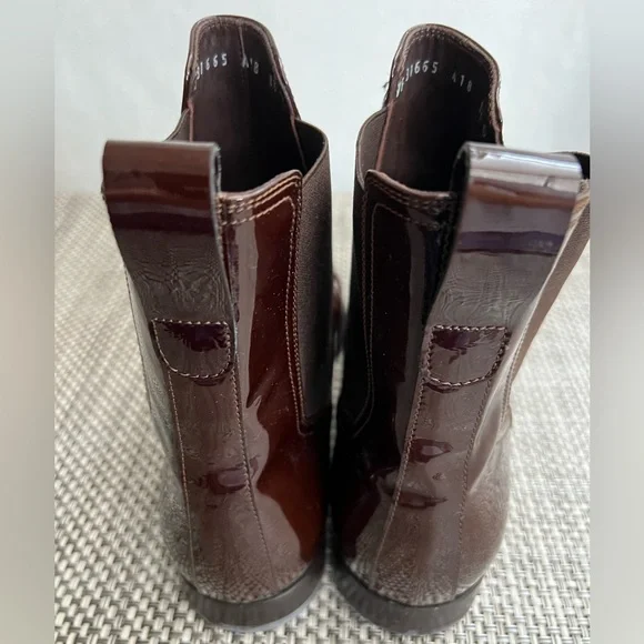 Men's Salvatore Ferragamo Brown Patent Leather Boots